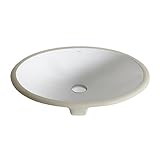 Kraus KCU-211 Modern Elavo Ceramic Small Oval Undermount Bathroom Sink with Overflow, White by Kraus