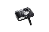 FUJIFILM X100VI用ハンドメイド本革ハーフカメラケースバッグカバー ブラックレザーステッチ