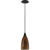 1 Light Pendant Finish: Old World, Glass Color: Tortoise [並行輸入品]