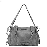 BIBAPU レトロ風 PU 大容量 ショルダーバッグ 多色万能百搭 バックルクロスボディバッグ (C) [並行輸入品]