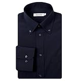 [アトリエサンロクゴ] ワイシャツ 長袖 形態安定 ビジネス カジュアル 制服 ユニフォーム メンズ y9-7-9-1 ネイビー-ボタンダウン 日本L(日本サイズL相当)