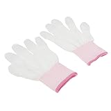 F Fityle 指先コート　作業手袋　PUコートナイロン手袋　包装　箱詰　仕分　選別　分包　ホワイト　全3サイズ - S