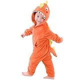 [LOLANTA] キッズ 恐竜 着ぐるみ ベビー オーバーオール ハロウイン コスチューム クリスマス 仮装 子供 男の子 女の子 フランネル ダークグリーン 90-105