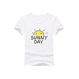Hzjundasi 親子お揃い服 親子服 ペア服 お揃い Tシャツ 半袖 太陽 夏季 ペアルック 子供服 ママ パパ シンプル
