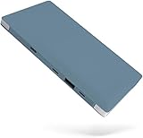 ALPHA LING モバイルバッテリー 大容量 10000mAh 軽量 薄型 急速充電 ケーブル内蔵 Type-C 5台同時出力 PSE技術基準適合 防災 災害 (くすみブルー, Type-C/Type-C)