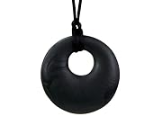 Stimtastic Chewable Silicone Round Pendant Nontoxic BPA and Phthalate Free, Black by Stimtastic