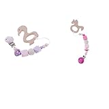 Perfk 赤ちゃん　木製　おしゃぶりホルダー　おしゃぶりクリップ　おしゃぶりチェーン　2個セット