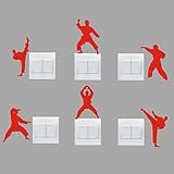 GENERIC DIY Creative Kongfu Switch Stickers Wall Decor #05153736