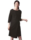 Angeliebe エンジェリーベ マタニティ ワンピース 授乳口付き ジョーゼット タッチ 強撚 スムース ラップ ワンピ 妊婦服 産前 産後 L ブラック 22102 22102170