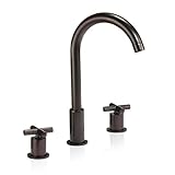 Wovier Oil Rubbed Bronze Waterfall Bathroom Sink Faucet,Two Handle Three Hole Vessel Lavatory Faucet