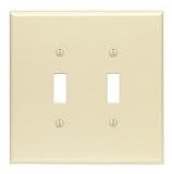 Leviton 86109 2-gang Toggleデバイススイッチウォールプレート、オーバーサイズ、熱硬化性樹脂、デバイスマウント、アイボリー
