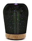 ylingsuアロマセラピー拡散3d、100 ml Essential Oilミュート加湿器with 5色スターバーストLEDライト変更、3dインドアライト レッド