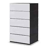 LOWYA（ロウヤ） チェスト 収納ボックス 衣類 小物 クローゼット 収納 シンプルデザイン 工具不要 簡単組み立て 横連結可能 国産 5段 幅52cm ホワイト