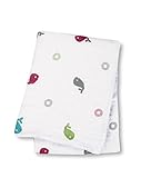 Lulujo Baby Muslin Cotton Swaddling Blanket, Baby Whale, 47 x 47 by lulujo Baby