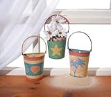 Vintage Sandpail Wall Pocket Set of 3 Assorted [並行輸入品]