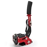 JNNJ PS4/PS5/PC兼用 USBハンドブレーキ 高精度ホールセンサー採用で反応 耐久性の高いCNC切削アルミニウム製 コンパクト設計で設置自在 付属クリップで簡単取付 調整可能ボルトで操作高さ自由自在 プラグ＆プレイでドライバ不要 ロジテック等主要ハンドルに対応 レーシングシミュレーターの臨場感を革新 (レッド)