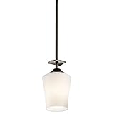 Kichler Lighting 42974OZ 1-Light Holton Mini-Pendant, Olde Bronze Finish with Satin Etched Cased Opa