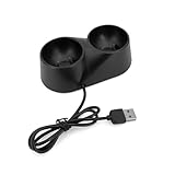 充電ドック、USB高速デュアルコントローラー充電器ステーションスタンド PS4 VRリモコン用 ブラック