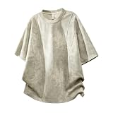 tシャツ メンズ 夏服 タイダイ T シャツ 半袖 冷感 涼しい アイスシルク ひんやり 大きいサイズ ゆったり 吸汗速乾 薄手 通気性 快適 カジュアル シンプル オシャレ 無地 サマー 服 ユニセックス トップス apricot-XL