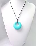 Silli Me Jewels: "Yo-Yo" Teething Necklace - Doughnut-shaped Pendant for Baby to Chew (Turquoise) [並