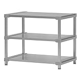 ※受注生産 返品・交換不可※選べる幅サイズ31段階！軽量アルミ製 収納ラック3段 棚板奥行54cm 高さ70cm 幅バリエーション30cm～180cm (80cm)