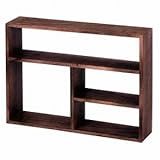 棚 チェリーウッド 木製 壁掛け ディスプレイ ダークブラウン 約45×10×34cm 16-19DBR