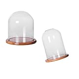 【ノーブランド品】 2個入り　お買い得　ガラスカバー　風景花瓶　テラリウム　竹トレイ　植物　花　装飾　ギフトリットル