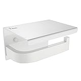 Fuloon　トイレットペーパーホルダー　ステンレス鋼製　2色　紙巻器　ワンタッチ　バスルーム用品 (ホワイト)