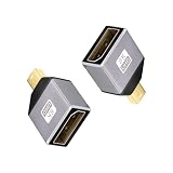 Duttek 8K Displayport メス Mini Displayport オスアダプター DP mDP 1.2 延長アダプター 8K@60Hz UHD ビデオ ノートパソコン PC ゲーム モニター テレビ用 2個パック