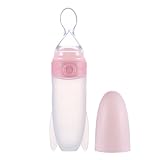 ベビー離乳食器 ベビー離乳スプーン　離乳食器シリコン製　便利な赤ちゃん幼児米穀物スプーン食器 離乳ボトル（ピンク）