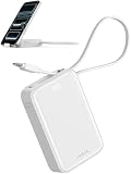 iWALK モバイルバッテリー 10000mAh 45W急速充電 30W入力 USB-C/Type-Cケーブル内蔵 ケーブル不要 ストラップケーブル スタンド付き LED残量表示 パススルー対応 小型軽量215g もばじゅう iPhone 17e/17/16/15 Android/iPad対応 PSE認証済 ホワイト