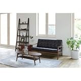 ソファー 【2人掛け】 肘付き ミッドセンチュリー風 ブラック(黒)