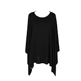 BABYBOBO 授乳ケープ ポンチョ型 360度安心 高品質 綿100% 通気性抜群 赤ちゃんに優しい 風通しがいい 出産祝い フリーサイズ(ブラック)