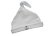 #750 Navy 1pc White Cap with Knot and Anchor Embroidery by TC [並行輸入品]
