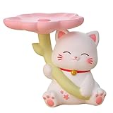 Lechinオーナメント フラワートレイ付き 可愛い猫 うさぎ 室内装飾品 収納 キーホルダー 小物収納