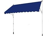 つっぱり式/カンタン設置/オーニングテント/1.95×1.5m/ブルー/OWT