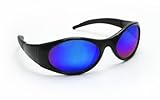 SAS Safety 5183 Stingers Eyewear with Polybag, Blue Mirror Lens/Black Frame by SAS Safety