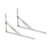 Perfk ステンレススチール　ウォール　マウント　シェルフ　雑誌/本を収納　部屋　整理　DIY　2個入り　全2デザイン4サイズ - L型, 10インチ