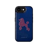 COGURE スマホケース iPhone16e用 ケース 本革 イタリアンサドルレザー 犬 犬柄 dog プードル 耐衝撃 シンプル かわいい おしゃれ ギフトボックス付き COTPoo 犬柄A ブルー