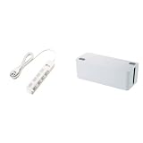 ELECOM 電源タップ 個別スイッチ 省エネ ほこり防止シャッター付き スイングプラグ 4個口 3m ホワイト T-E6A-2430WH+ELECOM ケーブル収納ボックス 6個口電源タップ収納 ホ