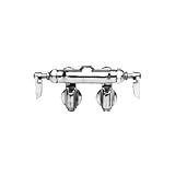 T&S Brass B-0342 Wall Mount Adjustable Centers Rigid Gooseneck Integral Stops Double Pantry Faucet b