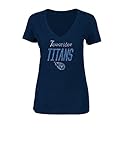 NFL Tennessee TitansレディースWinning Ranksプログラム半袖VネックTシャツ、スモール、海軍ヘザー