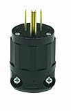 Leviton 5266-B 15 Amp, 125 Volt, Straight Blade, Plug, Industrial Grade, Grounding, All Black [並行輸入品
