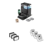 【セット買い】ルンバ（Roomba）Plus 405 Combo ロボット + AutoWash 充電ステーション iRobot G185060 ブラック + 【正規品】アイロボット ダストカットフィルター 3個 ルンバ i7+ i7 e5 対応 4651374 + 交換用紙パック 3枚 ルンバ i3+ /i5+ / i7+ /j7+ / s9+ / コンボj7+ 用 4648034