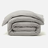 NELPANDA 高級綿100％ 掛け布団カバー CLASSICシリーズ 5つ星ホテル仕様 サテン織 300本高密度 綿 長繊維コットン100% オールシーズン ベッドリネン 上品でなめらかな光沢 （シングル・150×210cm, グレー）