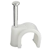 uxcell 白円ケーブルクリップ　円ケーブルステップル　釘止めタイプ　２０個入り　１３ｍｍのケーブル用