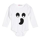 AmazingDeal 子供服 ベビー爬行服 春秋 ロンパース 綿製品 連体衣装 可愛い 白 0~18ヵ月適応 (90「6~12ヵ月」)