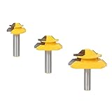 F Fityle 1/2 インチ　フィンガー　ジョイント　グルージョイント　ルータービット　木工用カッター　３個