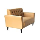 2人掛け　レトロモダン　ミッドセンチュリー　 レザーソファ　ライトブラウン