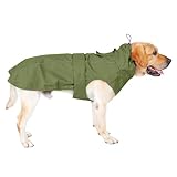 MAMORE 犬 レインコート カッパ ペット雨具 防雨犬服 ドッグ雨合羽 ポンチョ 防水 撥水 防風 着脱簡単 通気 軽量 快適 防塵 耐水 梅雨対策 夏秋春 小型犬 中型犬 大型犬 超大型犬 散歩 反射材 (オリーブ, XL)